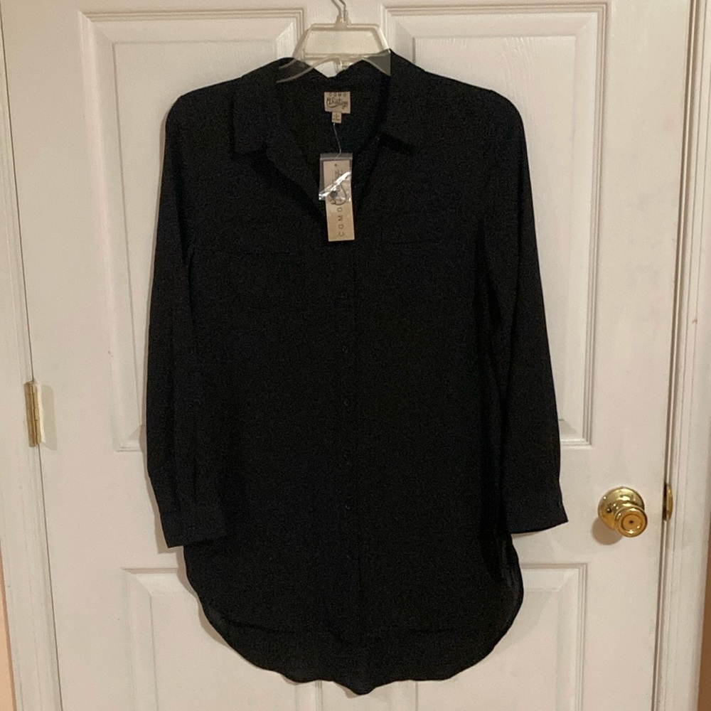 Como Vintage Black Button Down Shirt